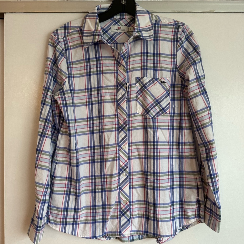 Woman’s Vineyard Vines Blue Plaid Shirt
